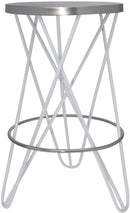 Mercury White / Silver Counter Stool