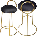 Ring Black Velvet Counter Stool - Town Of Bargains Furniture - NY