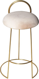 Ring Cream Velvet Counter Stool - Town Of Bargains Furniture - NY