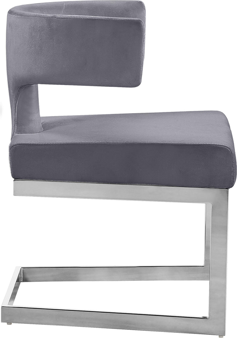 Alexandra Grey Velvet Dining Chair