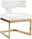 Alexandra White Faux Leather Dining Chair - Town Of Bargains Furniture - NY