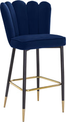 Lily Navy Velvet Stool - Town Of Bargains Furniture - NY