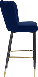 Lily Navy Velvet Stool - Town Of Bargains Furniture - NY