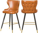 Hendrix Cognac Faux Leather Counter/Bar Stool