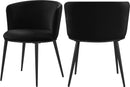 Skylar Black Velvet Dining Chair - Town Of Bargains Furniture - NY