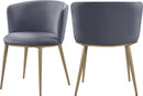 Skylar Grey Velvet Dining Chair - Town Of Bargains Furniture - NY
