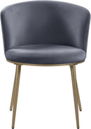 Skylar Grey Velvet Dining Chair - Town Of Bargains Furniture - NY