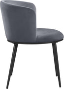 Skylar Grey Velvet Dining Chair - Town Of Bargains Furniture - NY