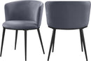 Skylar Grey Velvet Dining Chair - Town Of Bargains Furniture - NY
