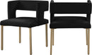 Caleb Black Velvet Dining Chair - Town Of Bargains Furniture - NY
