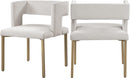 Caleb Cream Velvet Dining Chair - Town Of Bargains Furniture - NY