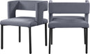 Caleb Grey Velvet Dining Chair - Town Of Bargains Furniture - NY