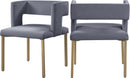 Caleb Grey Velvet Dining Chair - Town Of Bargains Furniture - NY