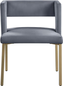 Caleb Grey Velvet Dining Chair - Town Of Bargains Furniture - NY