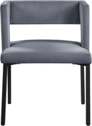 Caleb Grey Velvet Dining Chair - Town Of Bargains Furniture - NY