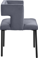 Caleb Grey Velvet Dining Chair - Town Of Bargains Furniture - NY
