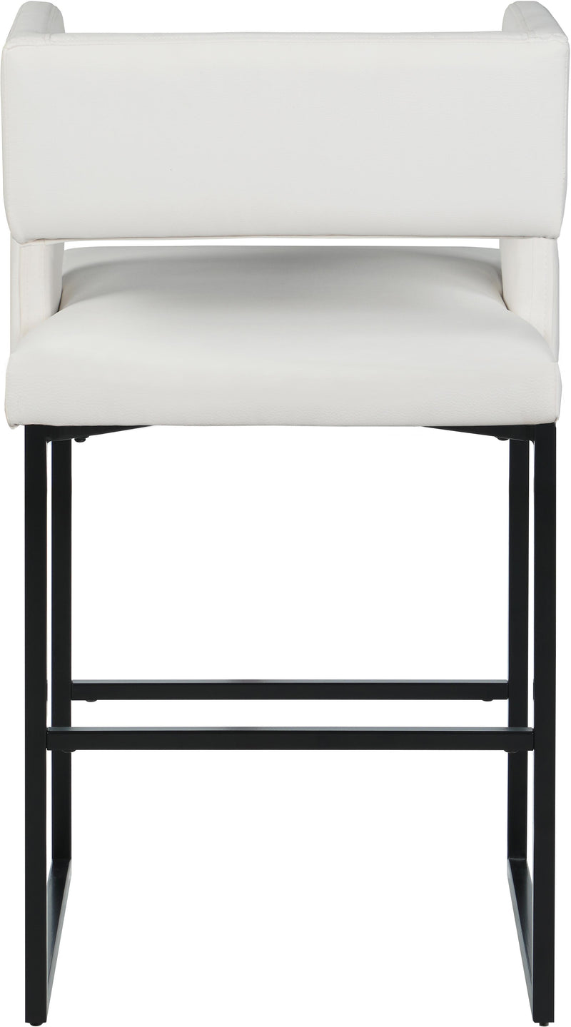 Caleb White Faux Leather Counter Stool