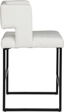 Caleb White Faux Leather Counter Stool - Town Of Bargains Furniture - NY