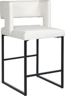 Caleb White Faux Leather Counter Stool - Town Of Bargains Furniture - NY