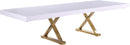 Excel White Lacquer Extendable Dining Table (3 Boxes) - Town Of Bargains Furniture - NY