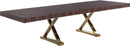 Excel Brown Zebra Wood Veneer Lacquer Extendable Dining Table (3 Boxes) - Town Of Bargains Furniture - NY