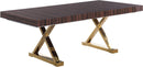 Excel Brown Zebra Wood Veneer Lacquer Extendable Dining Table (3 Boxes) - Town Of Bargains Furniture - NY