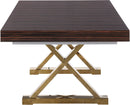Excel Brown Zebra Wood Veneer Lacquer Extendable Dining Table (3 Boxes) - Town Of Bargains Furniture - NY