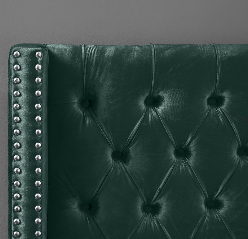 Aiden Green Velvet King Bed - Town Of Bargains Furniture - NY