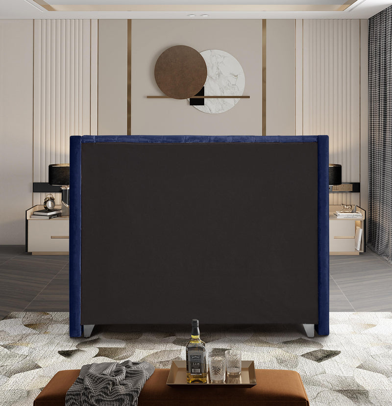 Aiden Navy Velvet King Bed - Town Of Bargains Furniture - NY