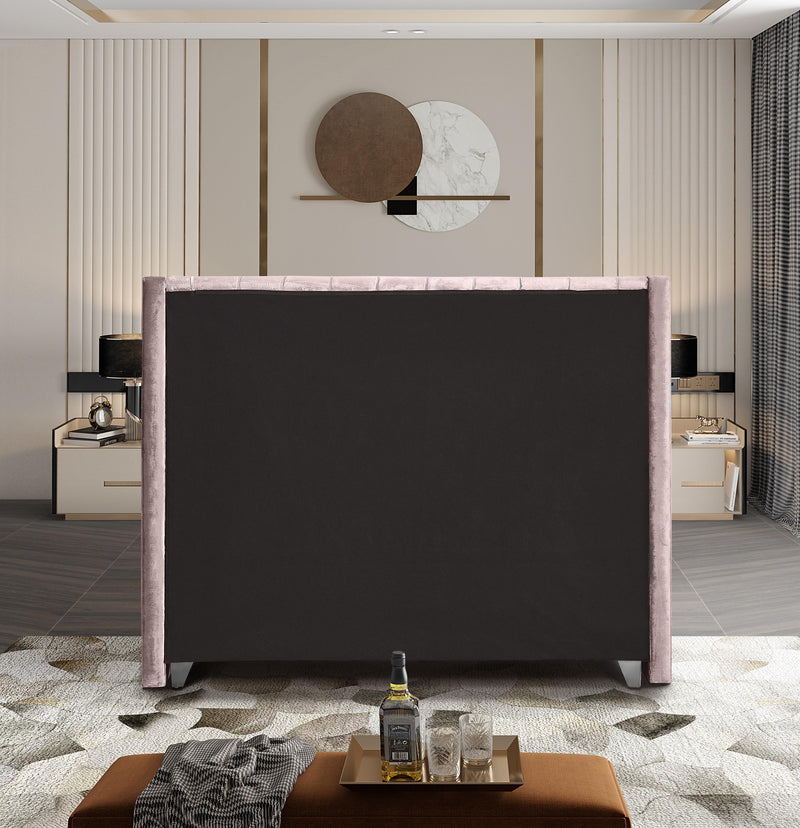 Aiden Pink Velvet Queen Bed - Town Of Bargains Furniture - NY