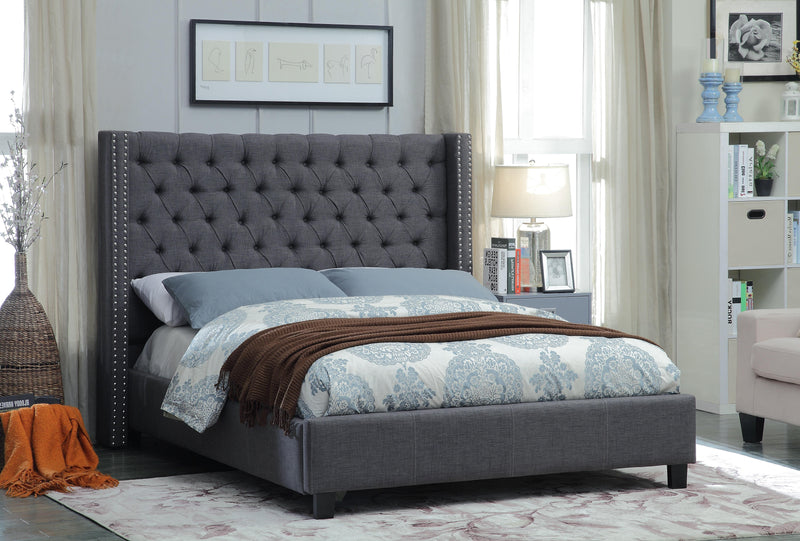 Ashton Grey Linen Queen Bed - Town Of Bargains Furniture - NY