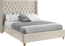 Barolo Cream Velvet Queen Bed
