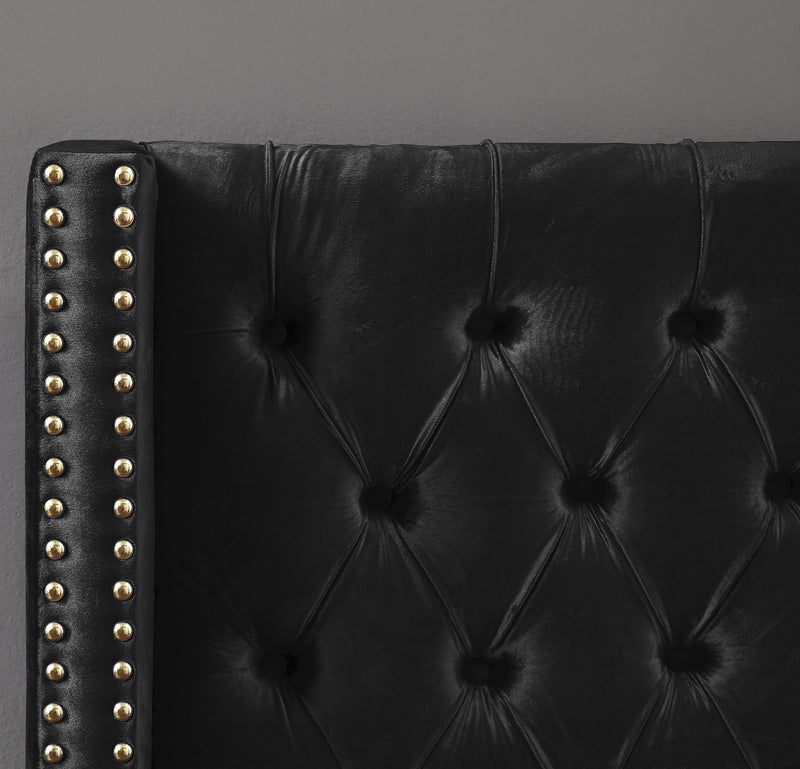 Barolo Black Velvet King Bed - Town Of Bargains Furniture - NY