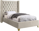 Barolo Cream Velvet Twin Bed