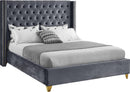 Barolo Grey Velvet King Bed