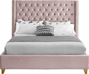 Barolo Pink Velvet King Bed