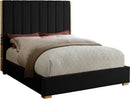 Becca Black Velvet Full Bed - Town Of Bargains Furniture - NY