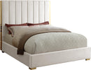Becca Cream Velvet King Bed - Town Of Bargains Furniture - NY