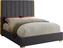 Becca Grey Velvet Full Bed - Town Of Bargains Furniture - NY