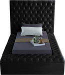 Bliss Black Velvet Twin Bed (3 Boxes) - Town Of Bargains Furniture - NY