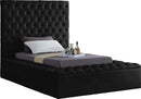 Bliss Black Velvet Twin Bed (3 Boxes) - Town Of Bargains Furniture - NY
