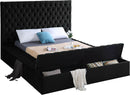 Bliss Black Velvet King Bed (3 Boxes) - Town Of Bargains Furniture - NY