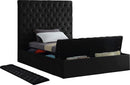Bliss Black Velvet Twin Bed (3 Boxes) - Town Of Bargains Furniture - NY