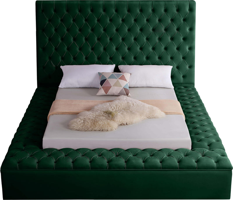 Bliss Green Velvet Queen Bed (3 Boxes) - Town Of Bargains Furniture - NY