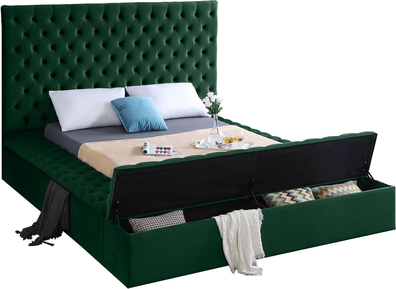 Bliss Green Velvet Queen Bed (3 Boxes) - Town Of Bargains Furniture - NY