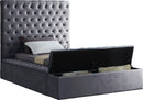 Bliss Grey Velvet Twin Bed (3 Boxes) - Town Of Bargains Furniture - NY