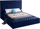 Bliss Navy Velvet Full Bed (3 Boxes) - Town Of Bargains Furniture - NY
