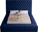 Bliss Navy Velvet King Bed (3 Boxes) - Town Of Bargains Furniture - NY