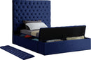 Bliss Navy Velvet Twin Bed (3 Boxes) - Town Of Bargains Furniture - NY