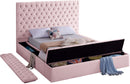 Bliss Pink Velvet Queen Bed (3 Boxes) - Town Of Bargains Furniture - NY